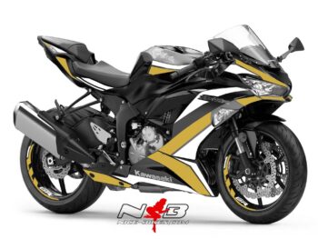 ZX6R Foliendekor gold für schwarzer Maschine