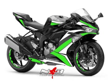 ZX6R Foliendekor limegreen für schwarzer Maschine
