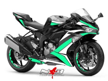 ZX6R Foliendekor mint für schwarzer Maschine