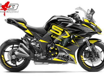 Motorrad Foliendesigns und Dekore - Shop - black gelb Z1000SX Dekor gelb auf schwarzer Maschine