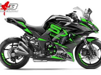 Motorrad Foliendesigns und Dekore - Shop - black limegreen Z1000SX Dekor limegreen auf schwarzer Maschine