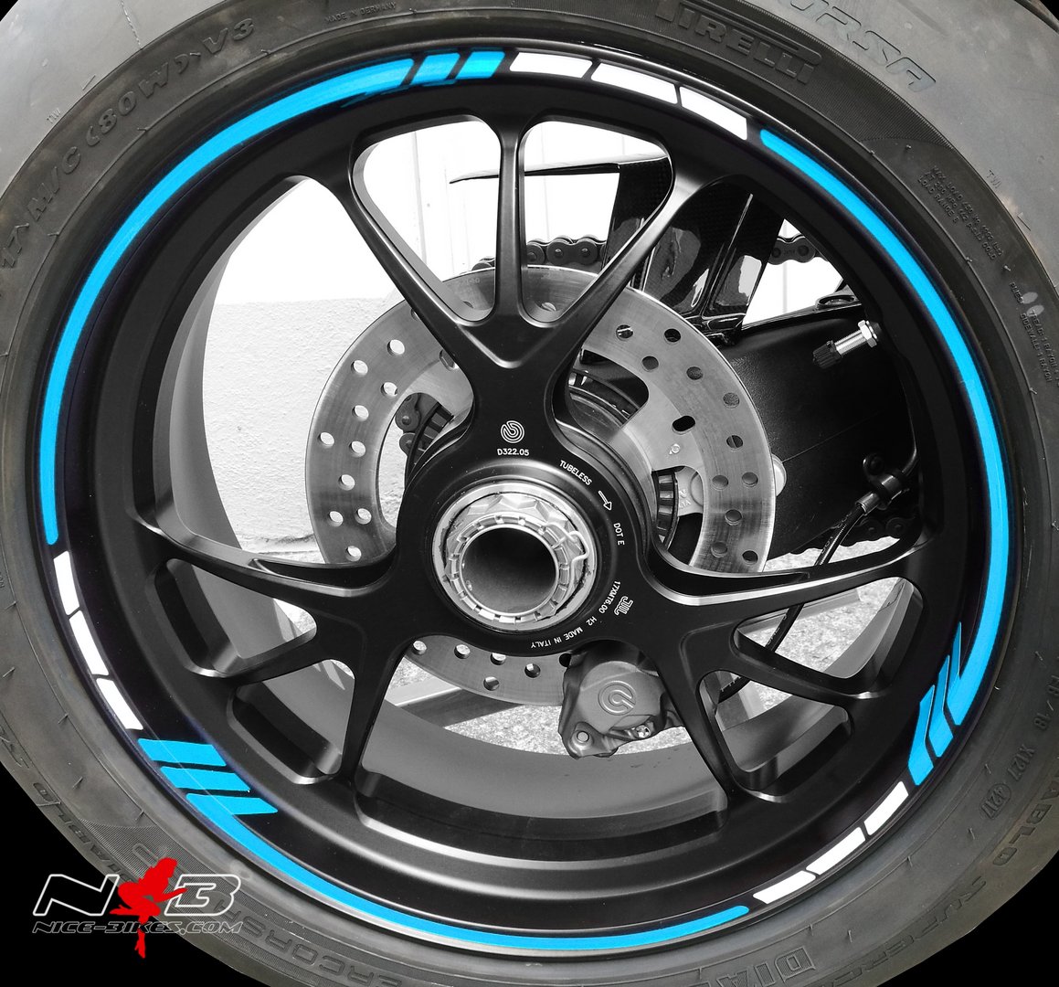 Motorrad Foliendesigns und Dekore - Zeus Felgendekor hellblau - hellblau Zeus Felgendekor hellblau