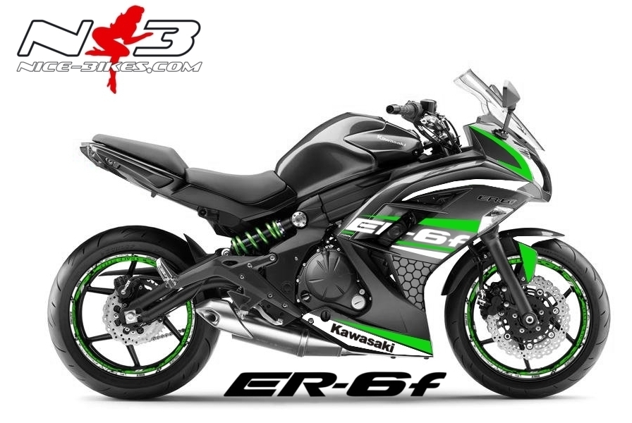 Motorrad Foliendesigns und Dekore - ER6F Race Style limgreen - kawasaki er 6f 2016 3 ER6F Race Style limgreen