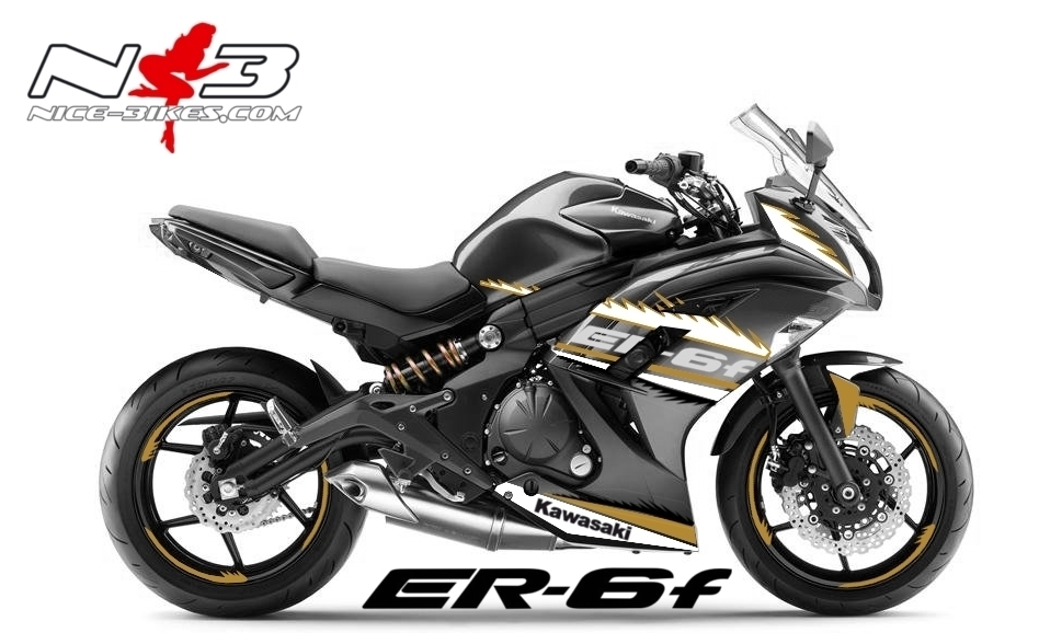 Motorrad Foliendesigns und Dekore - ER-6F Final Edition gold - kawasaki er6f 2016 gold ER-6F Final Edition gold