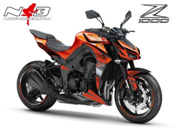 Z1000 Foliendekor schwarz auf oranger Maschine