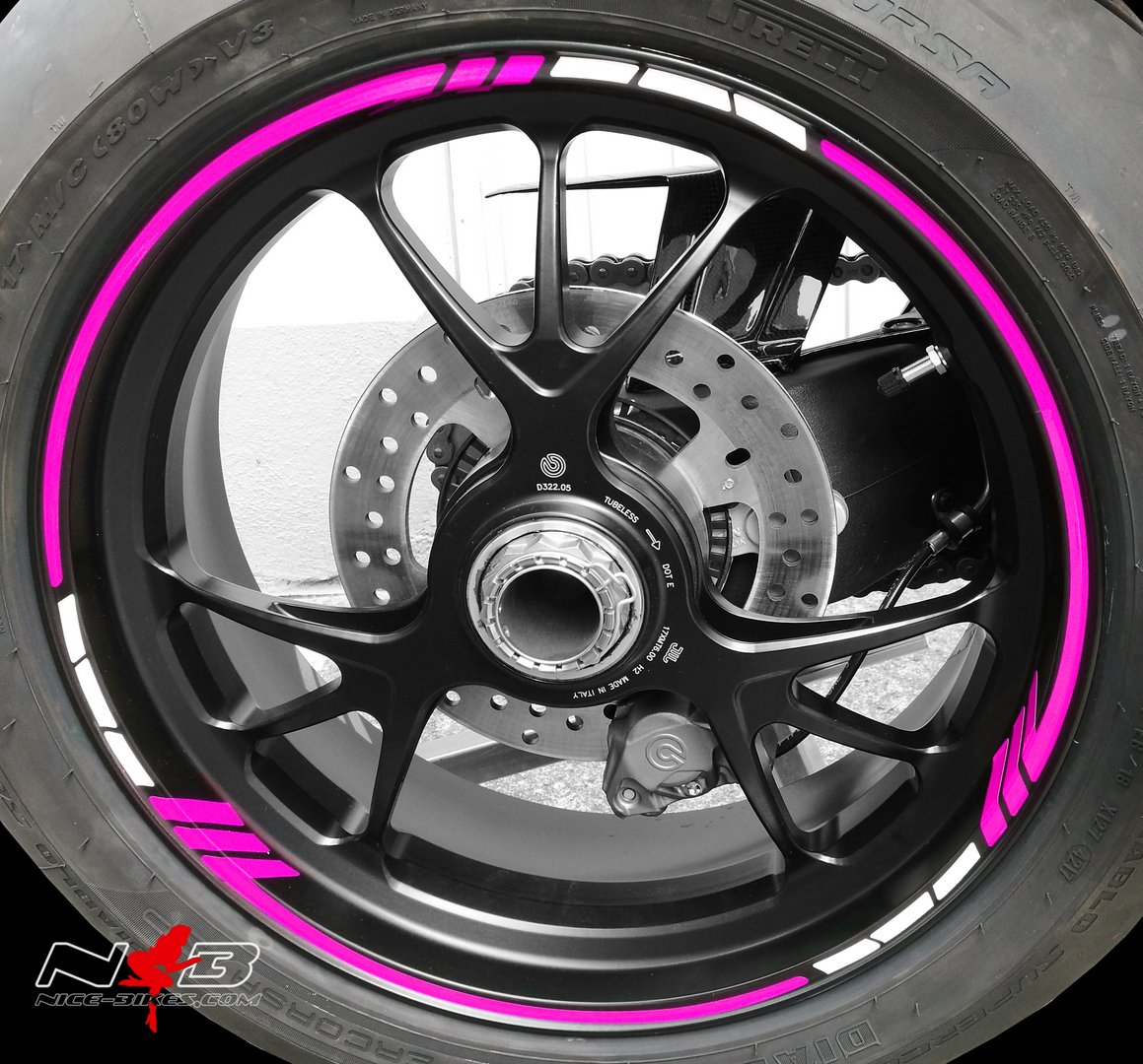 Motorrad Foliendesigns und Dekore - Zeus Felgendekor pink/NEON - pink Zeus Felgendekor pink/NEON