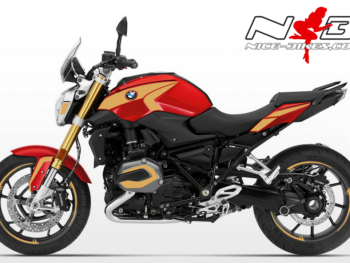 BMW R1200R Edition gold auf roter Maschine 2018