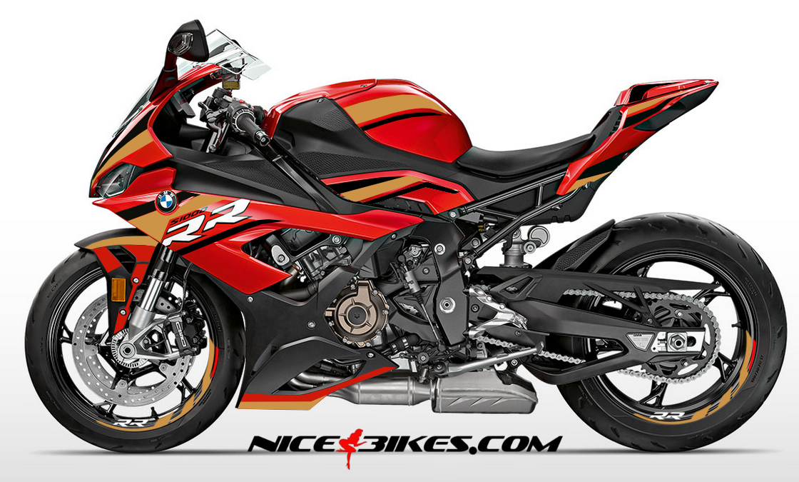 Motorrad Foliendesigns und Dekore - S1000RR EDITION schwarz/gold für Racingred Maschine 2019 - rot gold schwarz S1000RR EDITION schwarz/gold für Racingred Maschine 2019