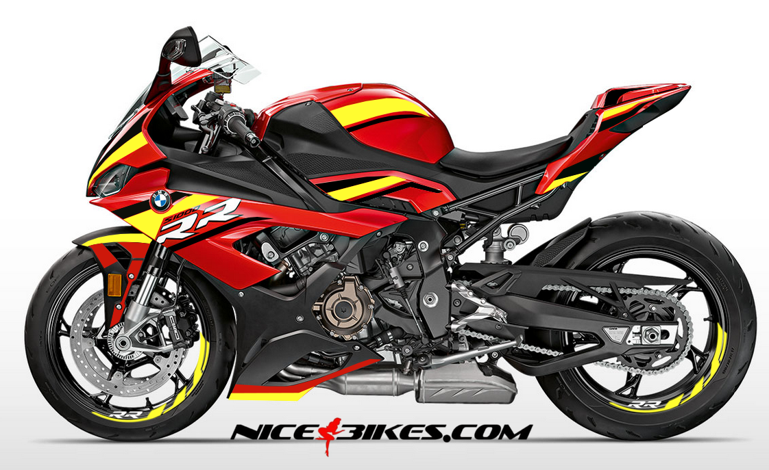 Motorrad Foliendesigns und Dekore - S1000RR EDITION neongelb für Racingred Maschine 2019 - rot neongelb S1000RR EDITION neongelb für Racingred Maschine 2019