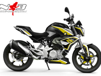 Motorrad Foliendesigns und Dekore - Shop - schwarz gelb Dekorsatz G310R EDITION gelb auf schwarzer Machine 2017-