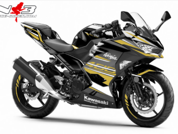 Ninja 400 Dekor gold auf scwarzer Maschine