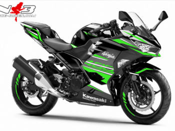 Ninja 400 Dekor limegreen auf scwarzer Maschine