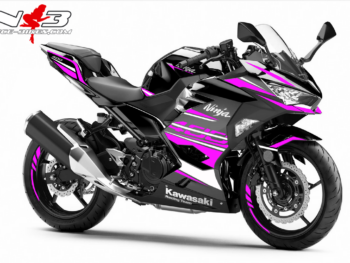 Ninja 400 Dekor pink auf scwarzer Maschine