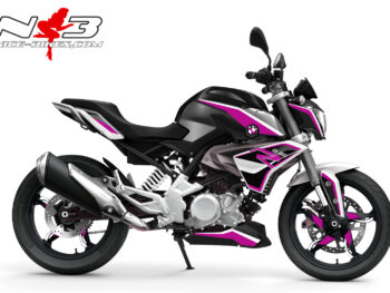 Motorrad Foliendesigns und Dekore - Shop - schwarz pink Dekorsatz G310R EDITION pink auf schwarzer Machine 2017-