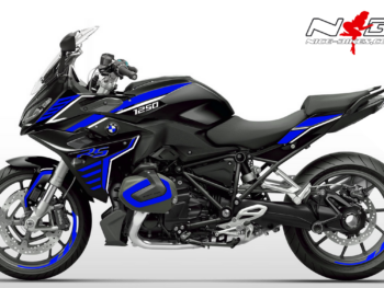 Motorrad Foliendesigns und Dekore - Shop - schwarz blau 1 BMW R1250RS Edition blau auf schwarzer Maschine 2019/20