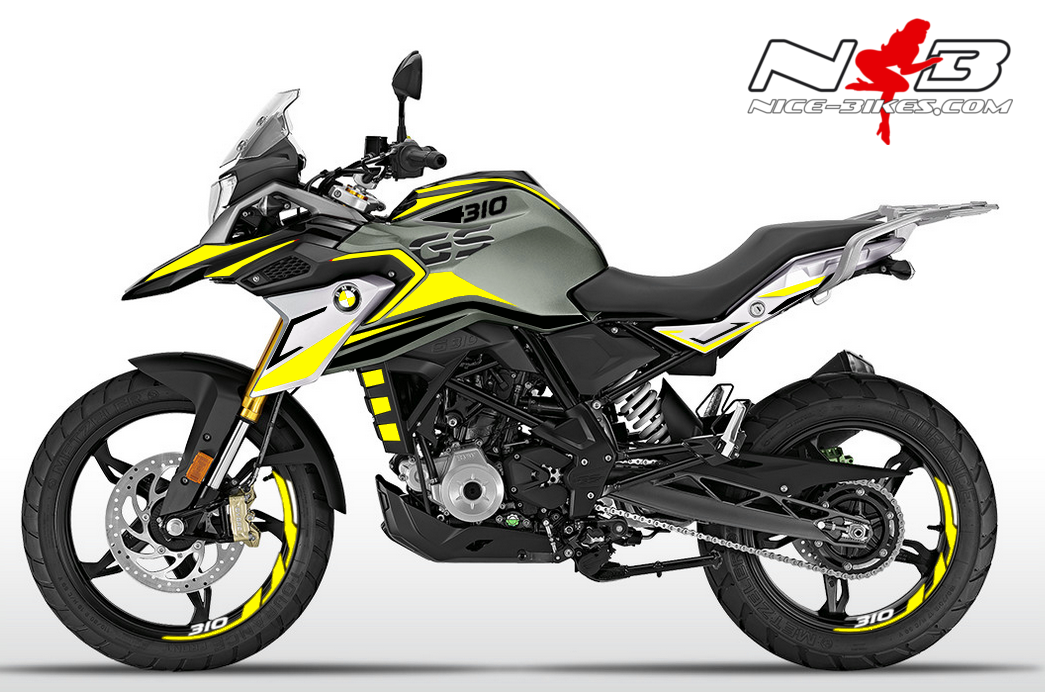 Motorrad Foliendesigns und Dekore - G310GS Dekorsatz gelb auf schwarzer Machine 2019/20 - schwarz gelb 3 G310GS Dekorsatz gelb auf schwarzer Machine 2019/20