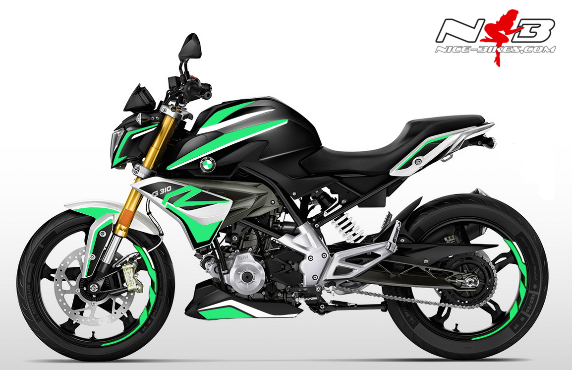 Motorrad Foliendesigns und Dekore - G310R Dekorsatz mint auf schwarzer Machine 2019 - schwarz mint 4 G310R Dekorsatz mint auf schwarzer Machine 2019
