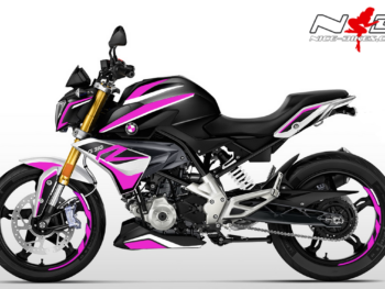 Motorrad Foliendesigns und Dekore - Shop - schwarz pink 4 G310R Dekorsatz pink auf schwarzer Machine 2019