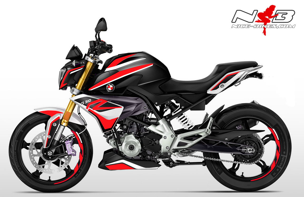 Motorrad Foliendesigns und Dekore - G310R Dekorsatz rot auf schwarzer Machine 2019 - schwarz rot 4 G310R Dekorsatz rot auf schwarzer Machine 2019