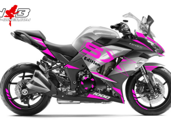 Motorrad Foliendesigns und Dekore - Shop - silber pink Z1000SX Dekor pink auf silbernen Maschine
