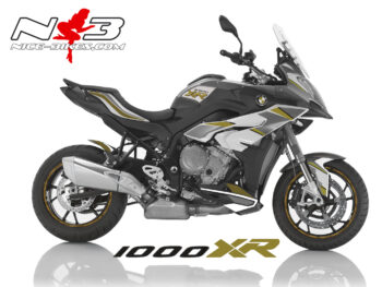 BMW S1000XR EDITION gold auf weißer Maschine 2017-18